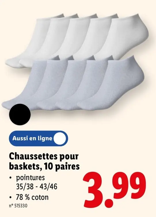 Offre: Chaussettes pour baskets