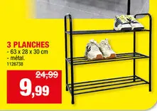 Offre: Rangement chaussures 9 paires 63x28x60 cm métal noir