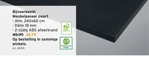 Promotie: Meubelpaneel zwart