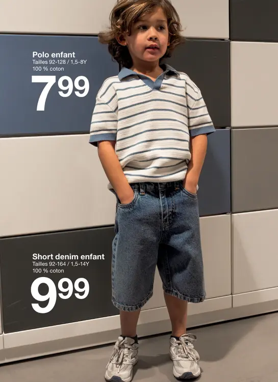 Offre: Polo / short denim enfant