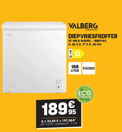 Promotie: Valberg diepvrieskoffer