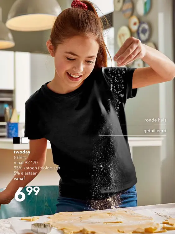 Aanbieding: TwoDay basic meisjes T-shirt zwart