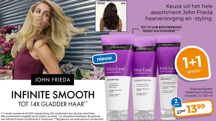 Aanbieding: John Frieda haarverzorging en -styling