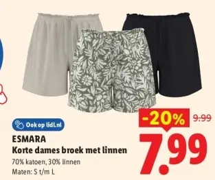 Aanbieding: Korte dames broek met linnen
