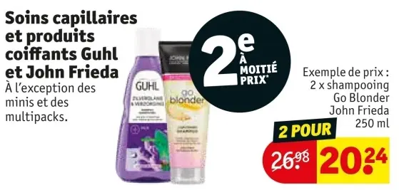 Offre: Soins capillaires et produits coiffants