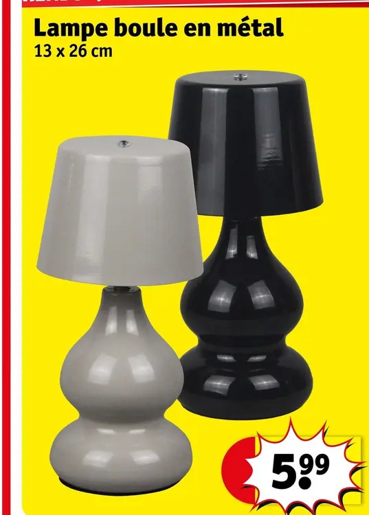 Offre: Lampe boule en métal