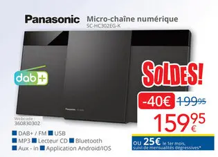 Offre: Panasonic Micro-chaîne numérique