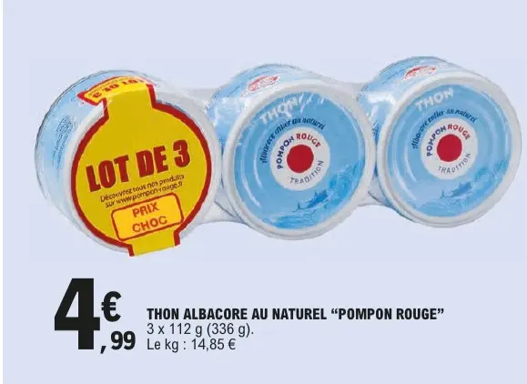 Offre: Thon albacore au naturel
