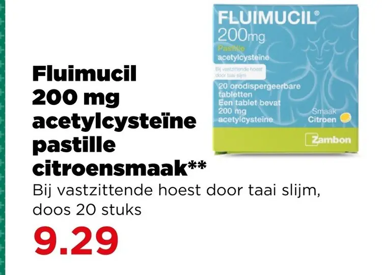 Aanbieding: Fluimucil 200 mg acetylcysteïne pastille citroensmaak