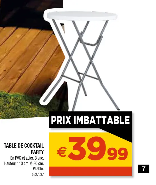 Offre: Table de cocktail party