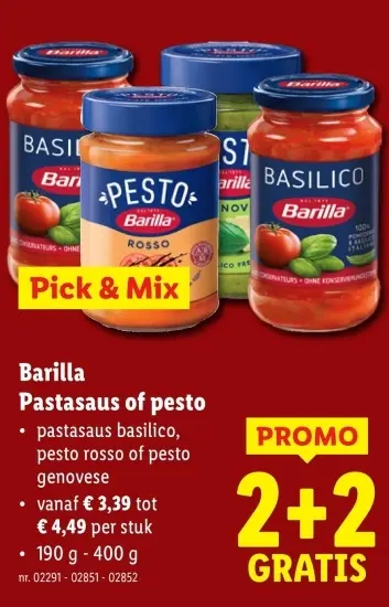 Promotie: Pastasaus of pesto