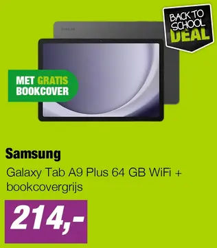 Aanbieding: Galaxy Tab A9 Plus 64 GB WiFi + bookcovergrijs