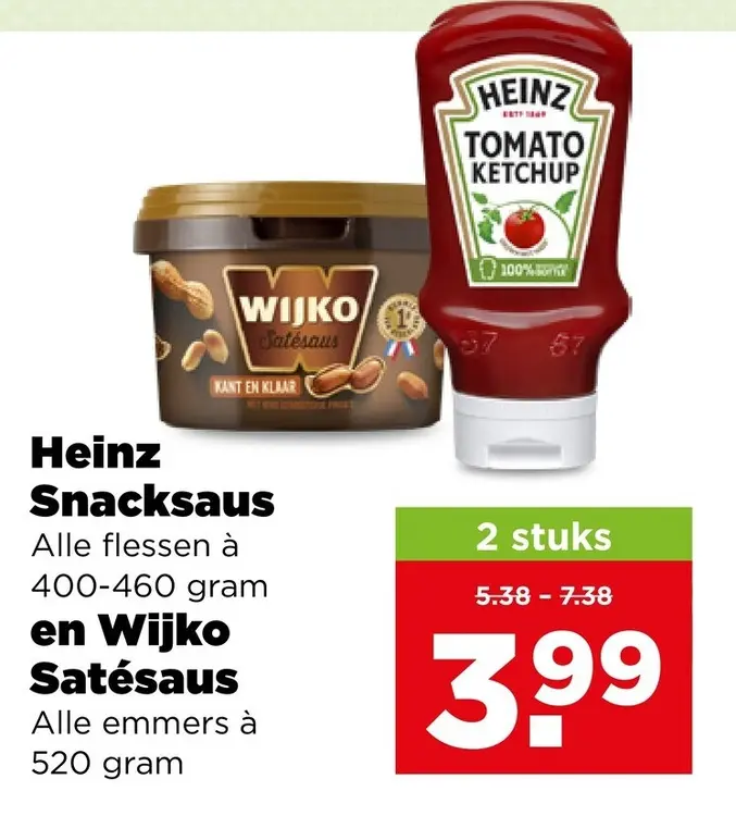 Aanbieding: Heinz Snacksaus en Wijko Satésaus