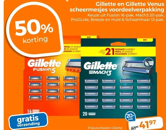 Aanbieding: scheermesjes voordeelverpakking