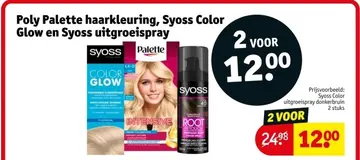 Aanbieding: Poly Palette haarkleuring, Syoss Color Glow en Syoss uitgroeispray