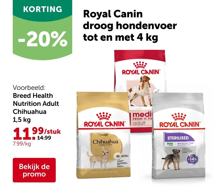 Promotie: Droog hondenvoer tot en met 4 kg