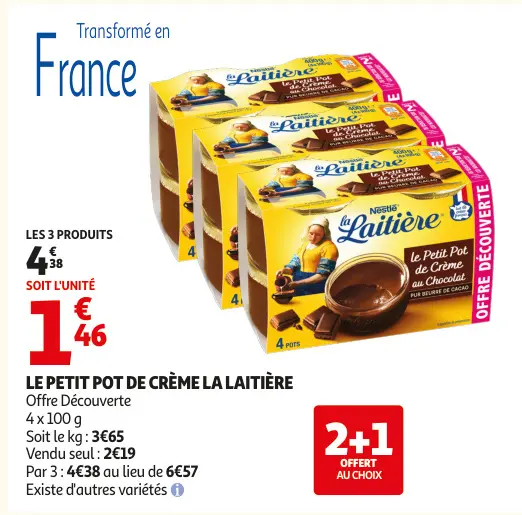 Offre: Le petit pot de crème La Laitière