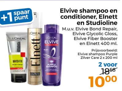 Aanbieding: Elvive shampoo en conditioner, Elnett en Studioline