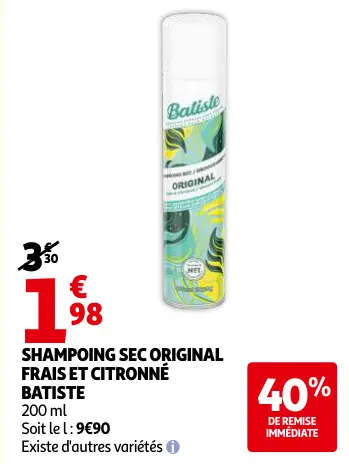Promotie: Shampoing sec original frais et citronné