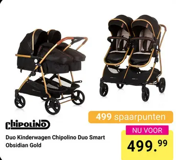 Aanbieding: Duo Kinderwagen Chipolino Duo Smart Obsidian Gold
