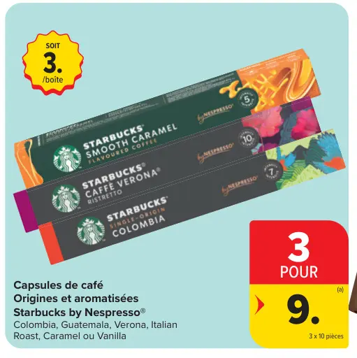 Offre: Capsules de café Origines et aromatisées