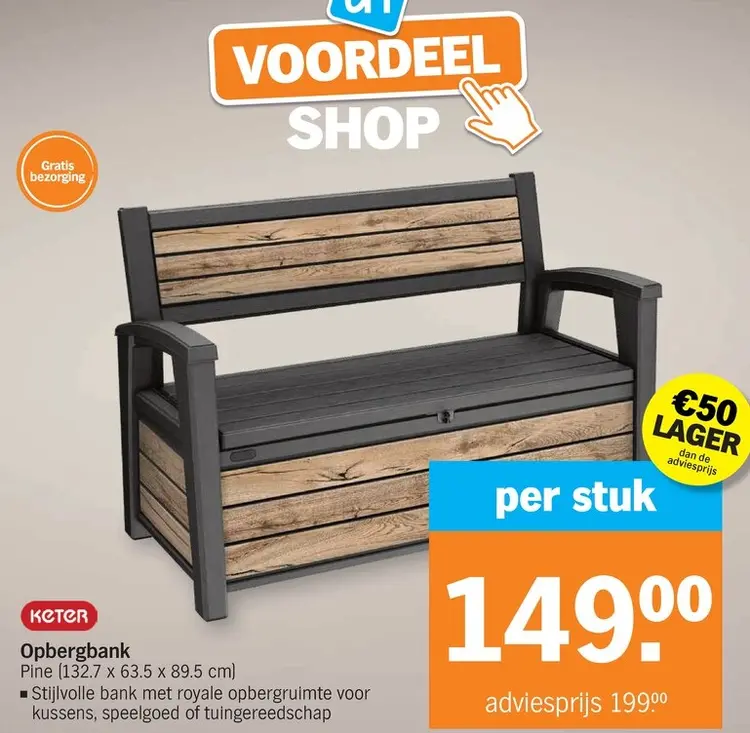 Promotie: Opbergbank Pine