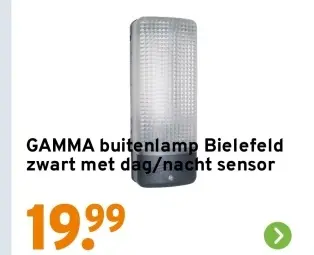 Aanbieding: buitenlamp Bielefeld zwart met dag/nacht sensor