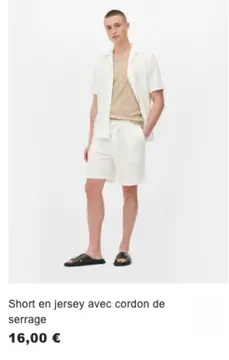 Offre: Short en jersey avec cordon de serrage