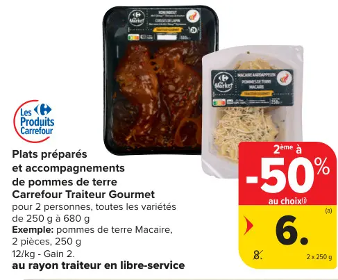 Offre: Plats préparés et accompagnements de pommes de terre
