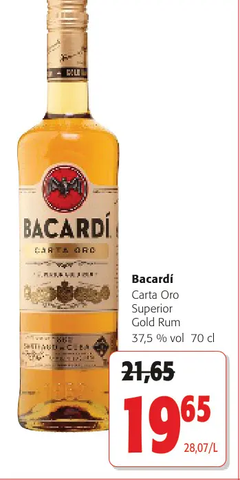 Promotie: Bacardí Carta Oro Superior Gold Rum