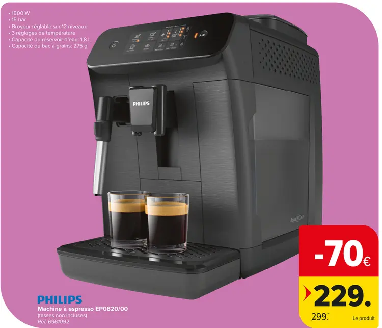 Offre: Machine à espresso EP0820/00