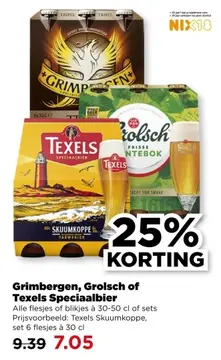 Aanbieding: Grimbergen, Grolsch of Texels Speciaalbier