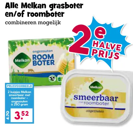 Aanbieding: Melkan grasboter en/of roomboter
