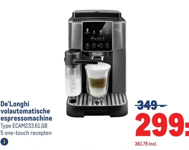 Aanbieding: volautomatische espressomachine