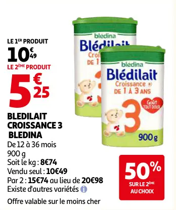 Offre: Bledilait croissance 3