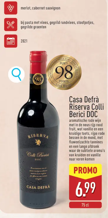 Promotie: Casa Defrà Riserva Colli Berici DOC