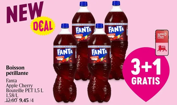 Offre: Boisson pétillante Fanta Apple Cherry