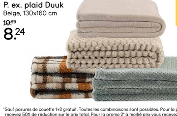 Offre: Plaid Duuk - beige - 130x160 cm