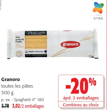 Offre: Toutes les pâtes