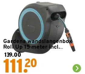 Aanbieding: Wandslangenbox Roll Up 15 meter incl. tuinslang