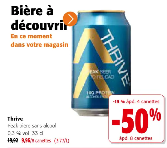 Offre: Thrive Peak bière sans alcool