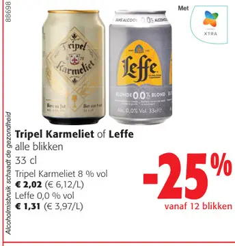 Aanbieding: Tripel Karmeliet of Leffe