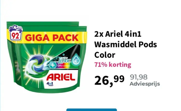 Aanbieding: Ariel 4in1 Wasmiddel Pods Color