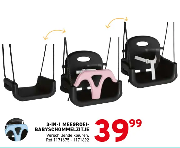 Promotie: 3-in-1 meegroei-babyschommelzitje