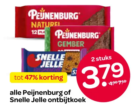 Aanbieding: Peijnenburg of Snelle Jelle ontbijtkoek
