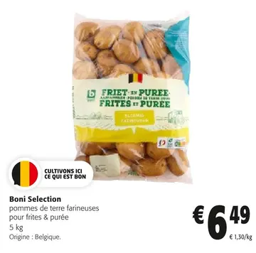 Offre: Pommes de terre farineuses pour frietes & purée