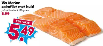 Aanbieding: VIS Marine zalmfilet met huid