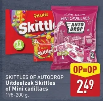 Aanbieding: Skittles of Autodrop Uitdeelzak Skittles of M