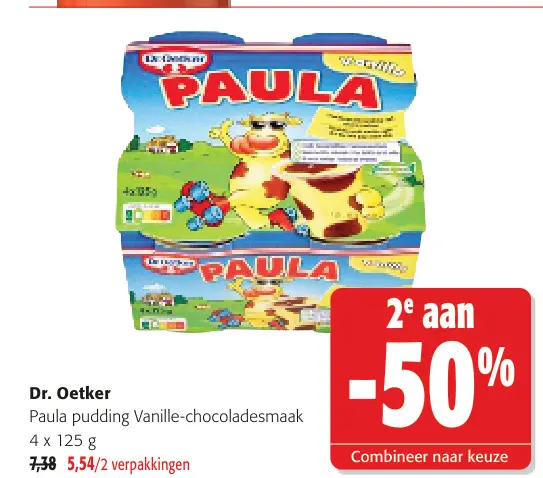 Promotie: Paula pudding Vanille-chocoladesmaak
