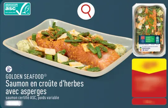 Offre: Saumon en croûte d'herbes avec asperges